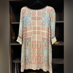 Kut Kloth Colorful Paisley 3/4 Sleeve Sheath Dress | Sz 4 | V Back